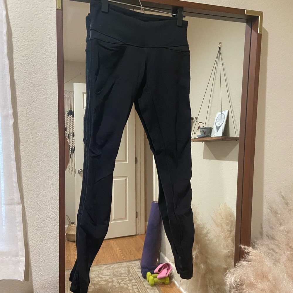 Lululemon Leggings with Mesh Detail at Side